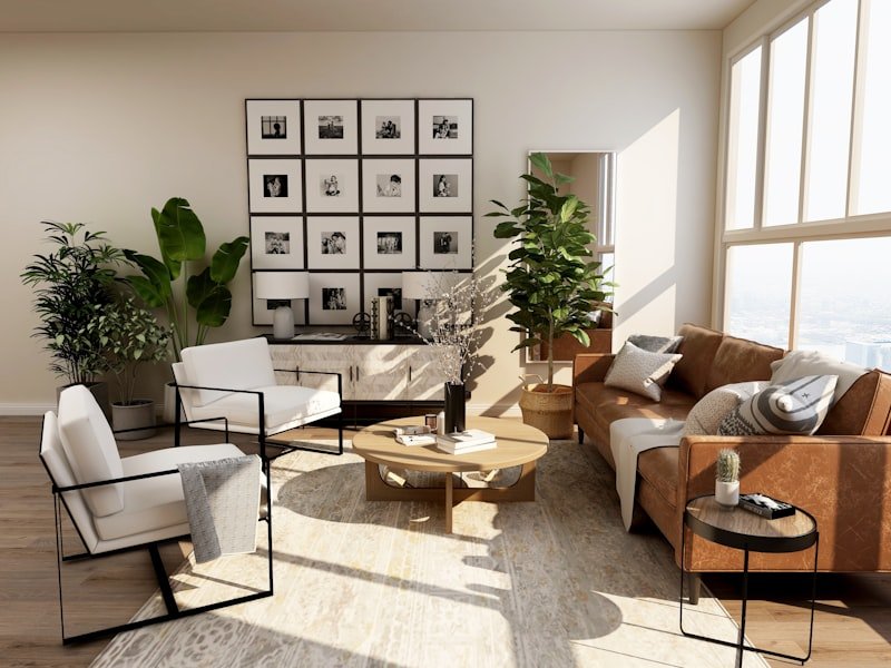 Bright interior corner with chair and window light
